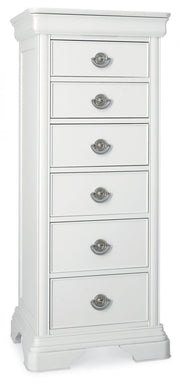 Bentley Designs Chantilly White 6 Drawer Tall Chest