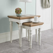 Bentley Designs Hampstead Two Tone Nest Of Lamp Table