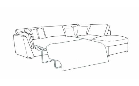 Phoenix 2 by 1 Seater Sofa Bed with Footstool Corner Group