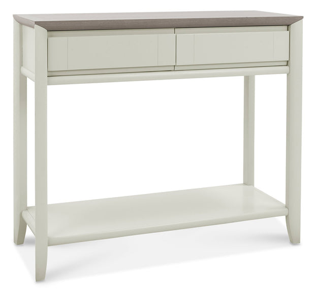 Bentley Designs Bergen Grey Washed Oak & Soft Grey Console Table With Drawer