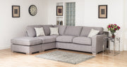 Chicago 2 by 1 Seater and Footstool Left Hand Facing Standard Back Sofa Bed Corner Group