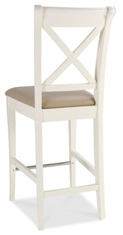 Bentley Designs Hampstead Two Tone X Back Bar Stool - Ivory Bonded Leather(Pair)