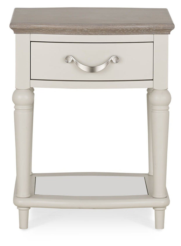 Bentley Designs Montreux Grey Washed Oak & Soft Grey Lamp Table With Drawer