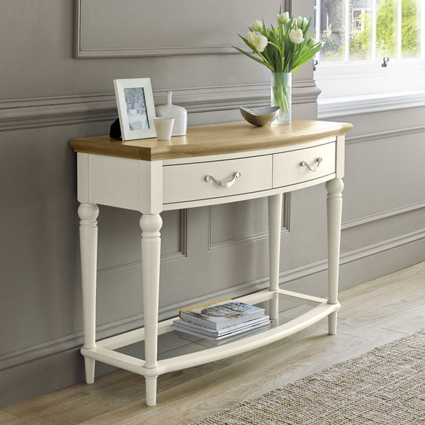 Bentley Designs Montreux Pale Oak & Antique White Console Table With Drawers