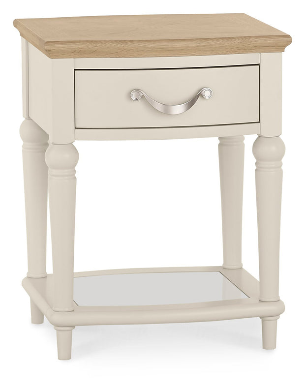 Bentley Designs Montreux Pale Oak & Antique White Lamp Table With Drawer
