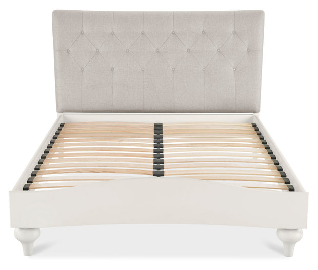 Bentley Designs Montreux Soft Grey Uph Bed Diamond Stitch Pebble Grey Fabric Bedstead