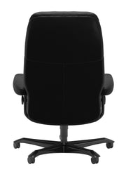 Stressless Consul Office Chair - Batick Black/Black Wood