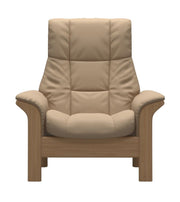 Stressless Windsor High Back Chair - Paloma Beige/Oak Wood