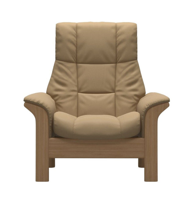 Stressless Windsor High Back Chair - Paloma Sand/Oak Wood