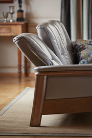 Stressless Windsor High Back Chair - Paloma Silver Grey/Grey Wood