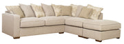 Chicago 2 by 1 Seater and Footstool Right Hand Facing Pillow Back Sofa Bed Corner Group