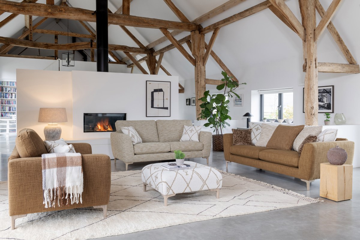 Alstons Inka 4 Seater Pillow Back Sofa 3 Seater Sofa and Chair