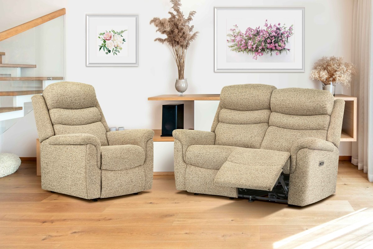 Sherborne Leyburn 2 Seater Power Reclining Sofa and Standard Chair