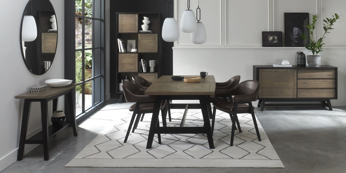 Camden Weathered Oak Peppercorn 4 6 Extending Table and Chairs