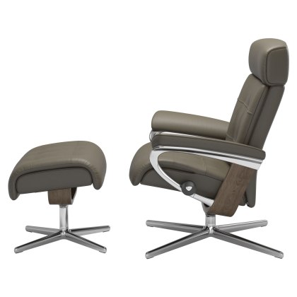 Stressless Erik Cross Base Chair with Footstool