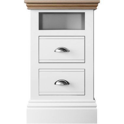 New England Bedroom 2 Drawer Open Shelf Bedside New England Bedroom 2 Drawer Open Shelf Bedside