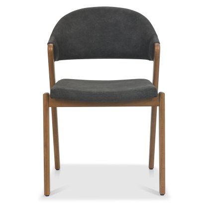 Camden Rustic Oak Upholstered Chair - Dark Grey Fabric (Pair) Camden Rustic Oak Upholstered Chair - Dark Grey Fabric (Pair)