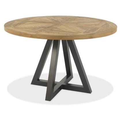 Indus Rustic Oak Circular Dining Table Indus Rustic Oak Circular Dining Table