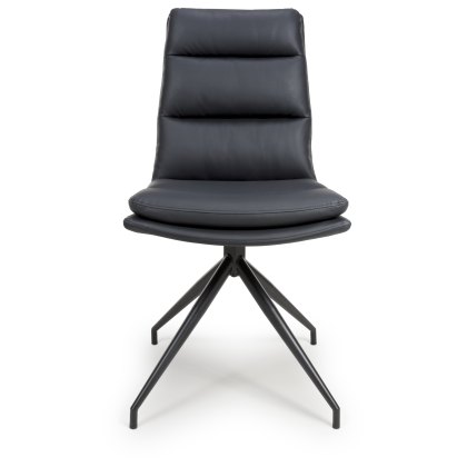 Nobo Swivel Dining Chair in Black (Black Powder Coated Legs) - Pair Nobo Swivel Dining Chair in Black (Black Powder Coated Legs) - Pair