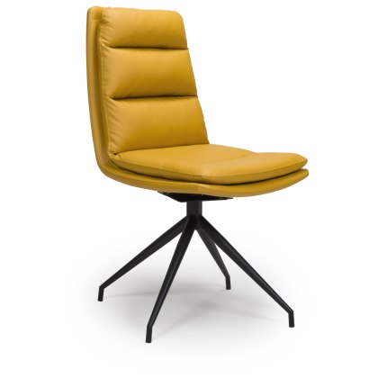 Nobo Swivel Dining Chair in Ochre (Black Powder Coated Legs) - Pair Nobo Swivel Dining Chair in Ochre (Black Powder Coated Legs) - Pair