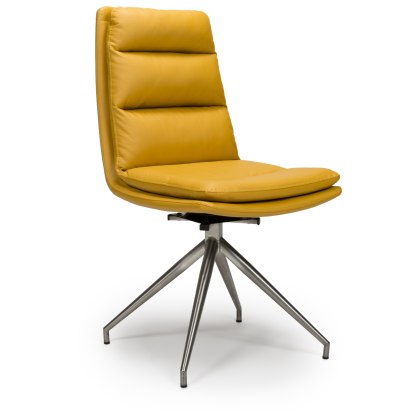 Nobo Swivel Dining Chair in Ochre (Stainless Steel Legs) - Pair Nobo Swivel Dining Chair in Ochre (Stainless Steel Legs) - Pair