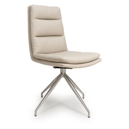 Nobo Swivel Dining Chair in Taupe (Stainless Steel Legs) - Pair Nobo Swivel Dining Chair in Taupe (Stainless Steel Legs) - Pair