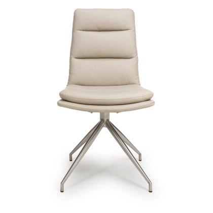 Nobo Swivel Dining Chair in Taupe (Stainless Steel Legs) - Pair Nobo Swivel Dining Chair in Taupe (Stainless Steel Legs) - Pair