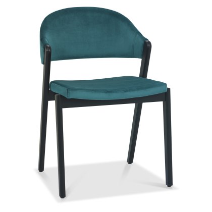 Camden Peppercorn Upholstered Chair - Azure Velvet (Pair) Camden Peppercorn Upholstered Chair - Azure Velvet (Pair)