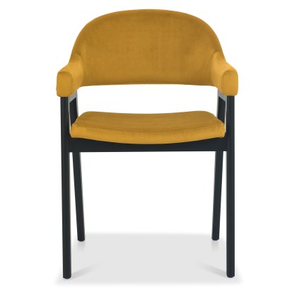 Camden Peppercorn Upholstered Armchair - Mustard Velvet (Pair) Camden Peppercorn Upholstered Armchair - Mustard Velvet (Pair)