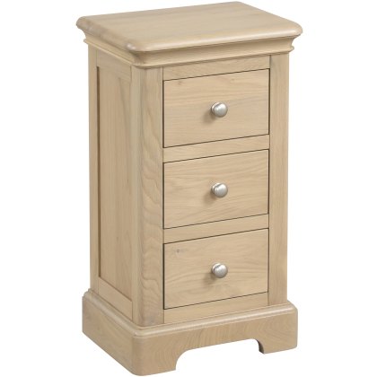 Ludlow Oak 3 Drawer Compact Bedside Ludlow Oak 3 Drawer Compact Bedside