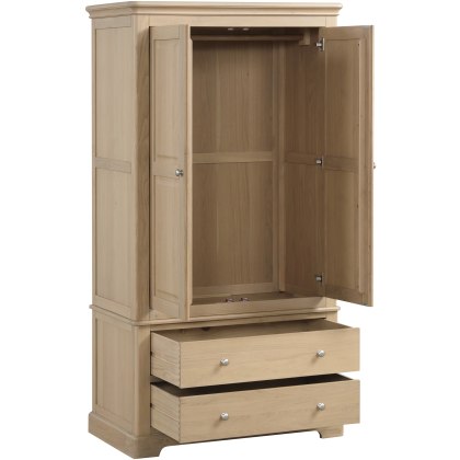 Ludlow Oak 2 Drawer Gents Double Wardrobe Ludlow Oak 2 Drawer Gents Double Wardrobe