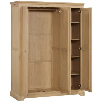 Ludlow Oak Triple Wardrobe with Shelves Ludlow Oak Triple Wardrobe with Shelves
