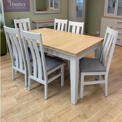 Hill & Hunter Modo 5 x 3 Extending Dining Table with 6 x Twin Slat Style Chairs Hill & Hunter Modo 5 x 3 Extending Dining Table with 6 x Twin Slat Style Chairs