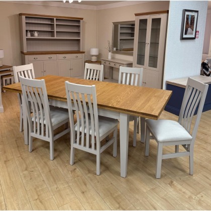 Hill & Hunter New England 5 x 3 Extending Dining Table with 6 x Slatted Chairs Hill & Hunter New England 5 x 3 Extending Dining Table with 6 x Slatted Chairs
