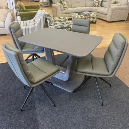 Vida Lazzaro Extending Table 120-160 with 4 x Nobo Swivel Chairs Vida Lazzaro Extending Table 120-160 with 4 x Nobo Swivel Chairs