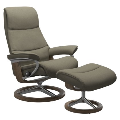 Stressless View Signature Base Chair with Footstool Stressless View Signature Base Chair with Footstool
