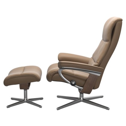 Stressless View Cross Base Chair with Footstool Stressless View Cross Base Chair with Footstool