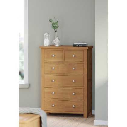 Dodford Oak 2 Over 4 Drawer Chest Dodford Oak 2 Over 4 Drawer Chest