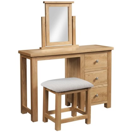 Dodford Oak Single Pedestal Dressing Table and Stool Dodford Oak Single Pedestal Dressing Table and Stool