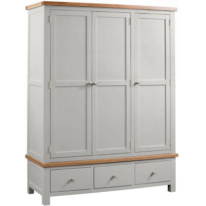 Dodford Painted Triple Wardrobe with 3 Drawers Dodford Painted Triple Wardrobe with 3 Drawers