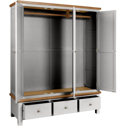 Dodford Painted Triple Wardrobe with 3 Drawers Dodford Painted Triple Wardrobe with 3 Drawers