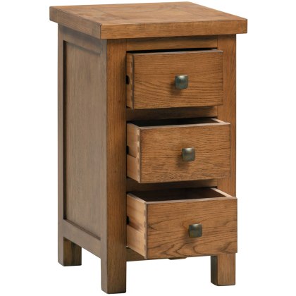 Dodford Rustic Oak 3 Drawer Compact Bedside Dodford Rustic Oak 3 Drawer Compact Bedside