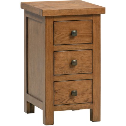 Dodford Rustic Oak 3 Drawer Compact Bedside Dodford Rustic Oak 3 Drawer Compact Bedside