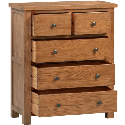 Dodford Rustic Oak 2 Over 3 Drawer Chest Dodford Rustic Oak 2 Over 3 Drawer Chest