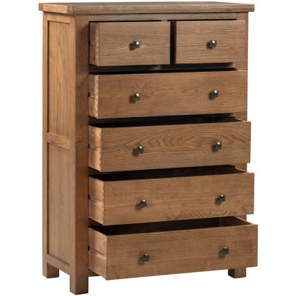 Dodford Rustic Oak 2 Over 4 Drawer Chest Dodford Rustic Oak 2 Over 4 Drawer Chest