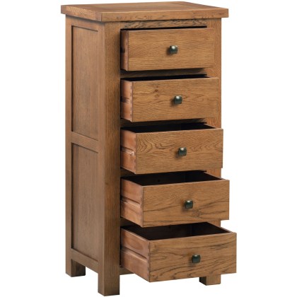 Dodford Rustic Oak 5 Drawer Wellington Chest Dodford Rustic Oak 5 Drawer Wellington Chest