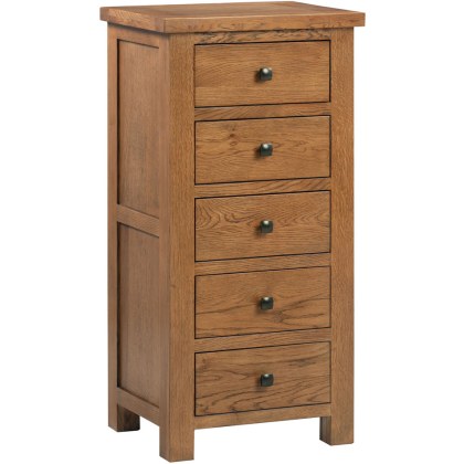 Dodford Rustic Oak 5 Drawer Wellington Chest Dodford Rustic Oak 5 Drawer Wellington Chest