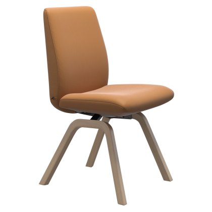 Stressless Quickship Laurel Large Low Back D200 Dining Chair in Batick New Caramel with Oak Stressless Quickship Laurel Large Low Back D200 Dining Chair in Batick New Caramel with Oak