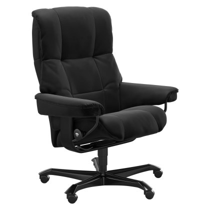 Stressless Quickship Mayfair Medium Office Chair in Paloma Black with Black Base Stressless Quickship Mayfair Medium Office Chair in Paloma Black with Black Base