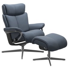 Stressless Magic Cross Base Chair with Footstool Stressless Magic Cross Base Chair with Footstool
